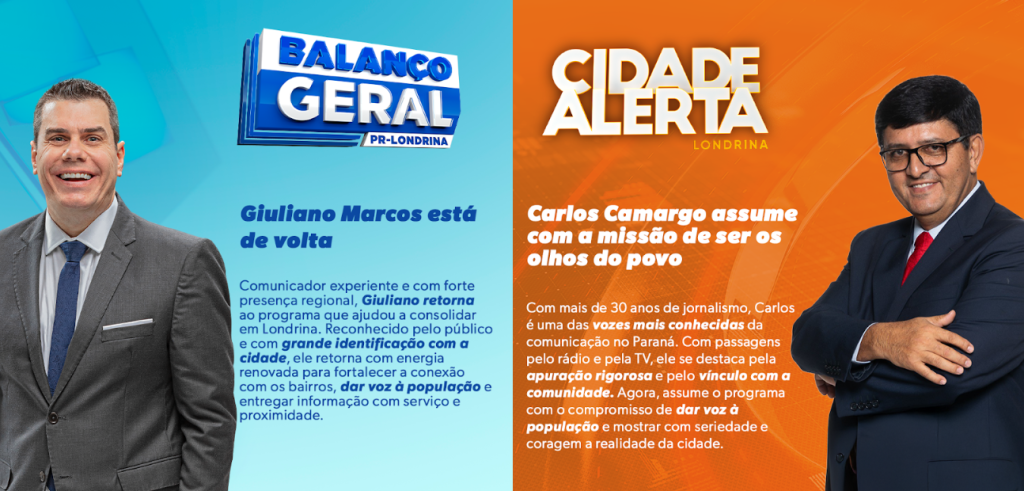 A Ric RECORD Londrina tem novos apresentadores! 